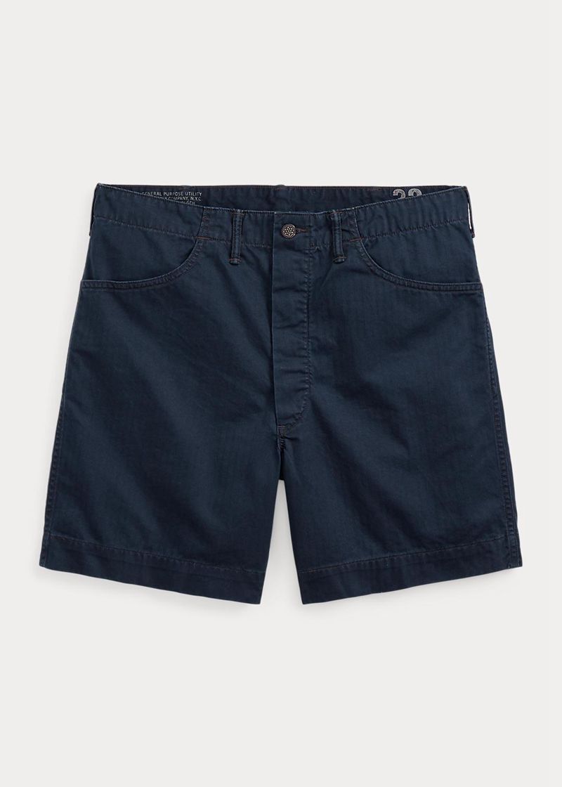 Shorts RRL Hombre Herringbone Twill Field Chile Azul Marino SQYEK-0679